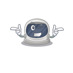 Poster - Cartoon design concept of astronaut helmet with funny wink eye