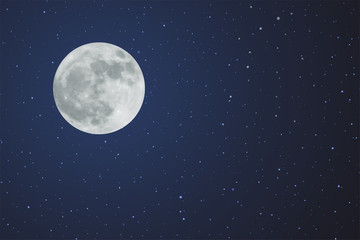 Wall Mural - full moon in night sky