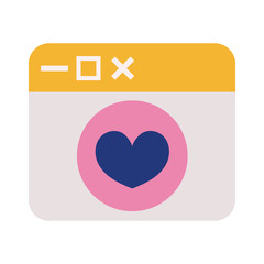 Poster - website romantic love message isolated icon design