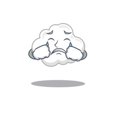 Sticker - Cartoon character design of white cloud with a crying face