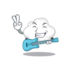 Sticker - Talented musician of white cloud cartoon design playing a guitar