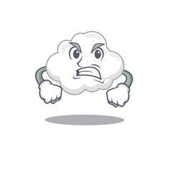 Sticker - Mascot design concept of white cloud with angry face