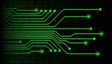 Green Cyber Circuit Future Technology Concept Background