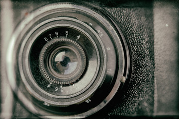 Vintage rangefinder camera effect collodion wet plate process