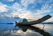Boat On Quang Loi Lagoon In Tam Giang Lagoon, Near Hue City, Vietnam