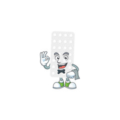 Poster - A pills waiter cartoon character ready to serve