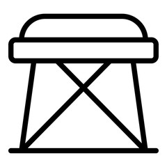 Poster - Folding stool icon. Outline folding stool vector icon for web design isolated on white background