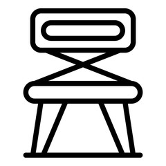 Sticker - Folded chair icon. Outline folded chair vector icon for web design isolated on white background
