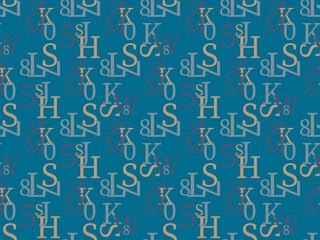 Poster - Bright colors of seamless pattern with  latin alphabet and  letter.