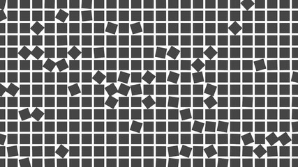 Rotating gray squares on white background. Abstract motion design animation.