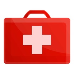 Poster - First aid kit icon. Cartoon of first aid kit vector icon for web design isolated on white background