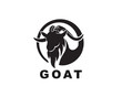 Circle simple Head goat art logo design inspiration