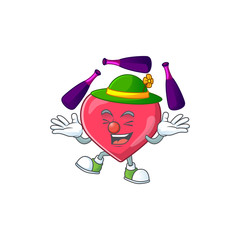 Poster - mascot cartoon style of heart medical notification playing Juggling on stage