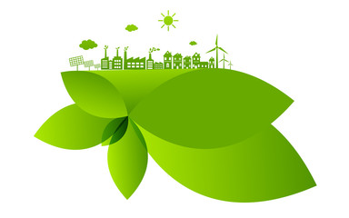 Wall Mural - Ecology concept and Environmental ,Banner design elements for sustainable energy development, Vector illustration