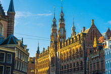 Beautiful Architecture Of Magna Plaza Shopping Center, The Former Main Post Office In Amsterdam, Netherlands 