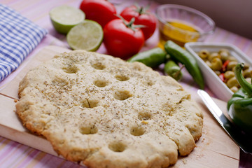 Poster - Focaccia, pain italien aux herbes de provence