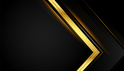 Poster - black and gold geometric background with text space