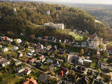 Aerila View To Kazimierz Dolny City At Vistula River And Castle, Poland