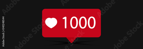 Fotografía 1000 likes. Vector illustration on black background.