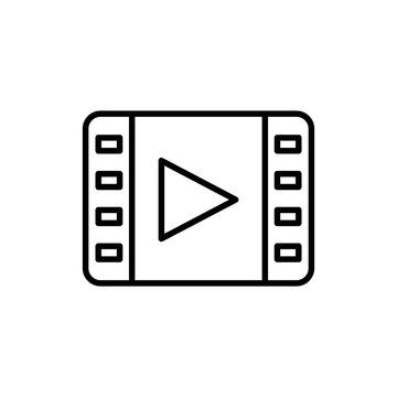 Video Icon Logo Vector Illustration. Video player icon design vector template. Trendy Video vector icon flat design for website, symbol, logo, icon, sign, app, UI.