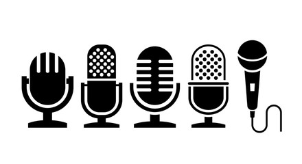 Microphone vector icon collection