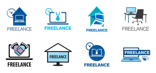 Vector logo for freelancing and remote work