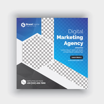 Modern promotion square web banner for social media mobile apps