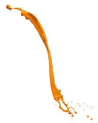 Wall Mural - orange paint splash isolated on white background