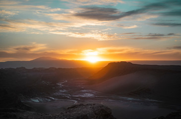 beautiful landscape of the valley of the moon in the atacama desert