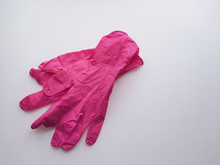 Pink Gloves Isolated On White