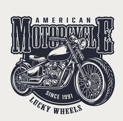 American motorcycle vintage emblem