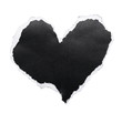 © dule964 - Black cardboard scrap, piece in heart shape isolated on white background, clipping path