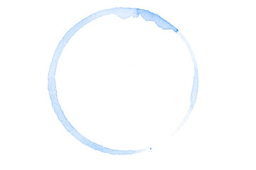 Wall Mural - blue watercolor circle isolated on white