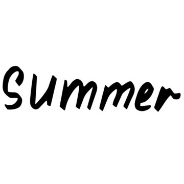 vector, word, summer, vacation, elements, signs, isolated, monochrome, illustration, handmade, season, nature, style, pen, marker, advertising design, information, Doodle style, creativity, art
