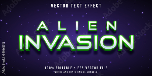 Fotomural Editable text effect - alien invasion style