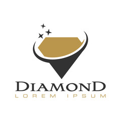 Sticker - diamond icon vector logo template