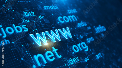 Fotomural Domain names - internet and web telecommunication concept