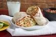 A hearty and delicious Mexican style chicken burrito