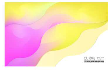 Wall Mural - Abstract curve holographic with papercut shape background. Vector illustration in eps10.