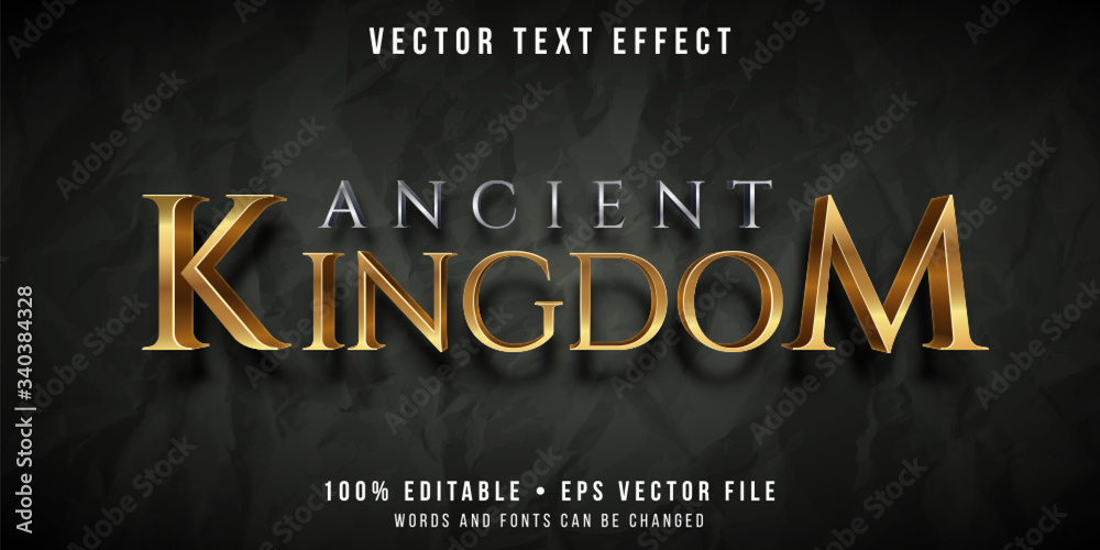Editable text effect - golden kingdom style - obrazy, fototapety, plakaty 