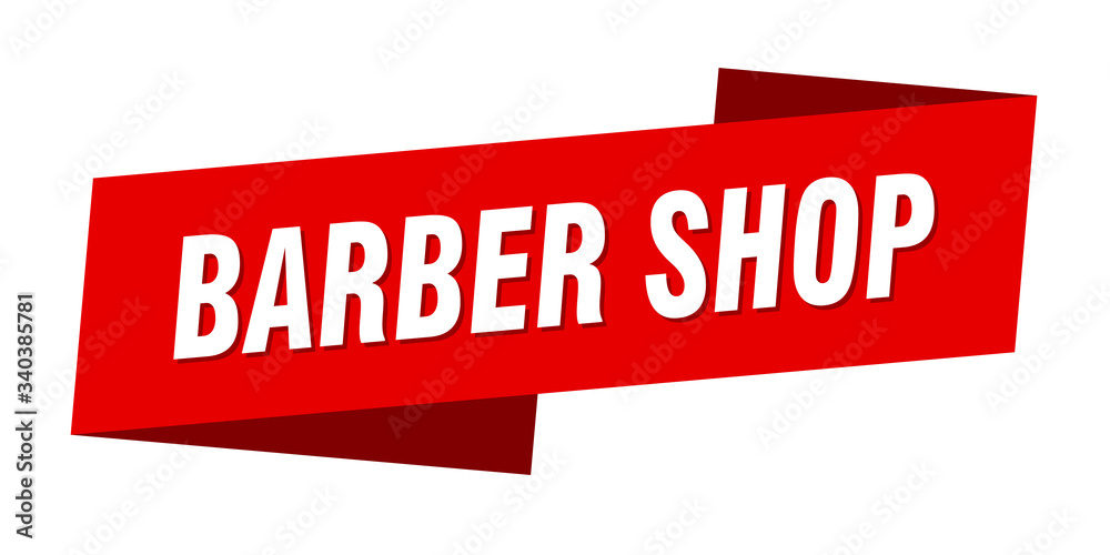 barber shop banner template. barber shop ribbon label sign Stock Vector ...