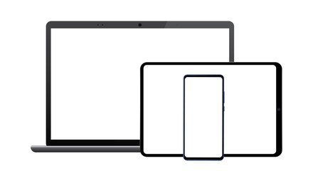 Wall Mural - realistic vector set of latop, tablet and smartphone.modern premium electronic devices set mockup.