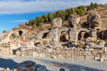 The ruins of the ancient city of Ephesus in Turkey.