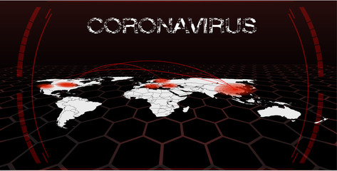 Poster - Map of the spread or prevention of the virus and disease, vector illustration of isometry. Light tone. The doctor sits behind the statistics. Map of the world and spread the sign of protection.