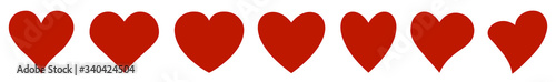 Fotografía Set of hearts icon, heart drawn hand variations - vector