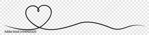 Fotografía Hand drawn heart in thin line isolated, heart sketch doodle, scribble shape desi