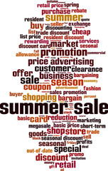 Wall Mural - Summer sale word cloud