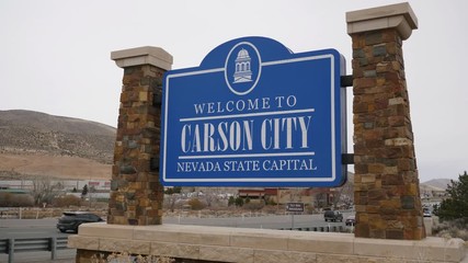 Wall Mural - Welcome To Carson City Public Sign