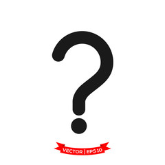 Poster - help vector  icon, question icon in trendy flat design