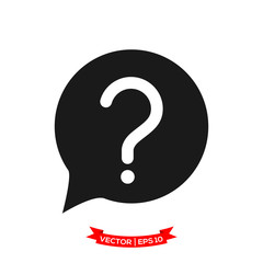 Poster - help vector  icon, question icon in trendy flat design